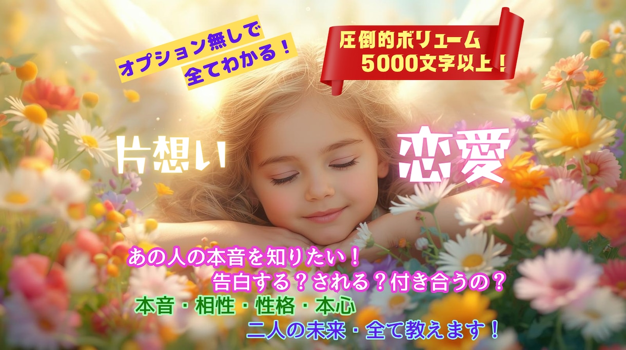オプションいらず✨タイプ・性格・相性全て占います お相手の好きなタイプや性格・恋愛スタイル・相性など全てを鑑定 イメージ1