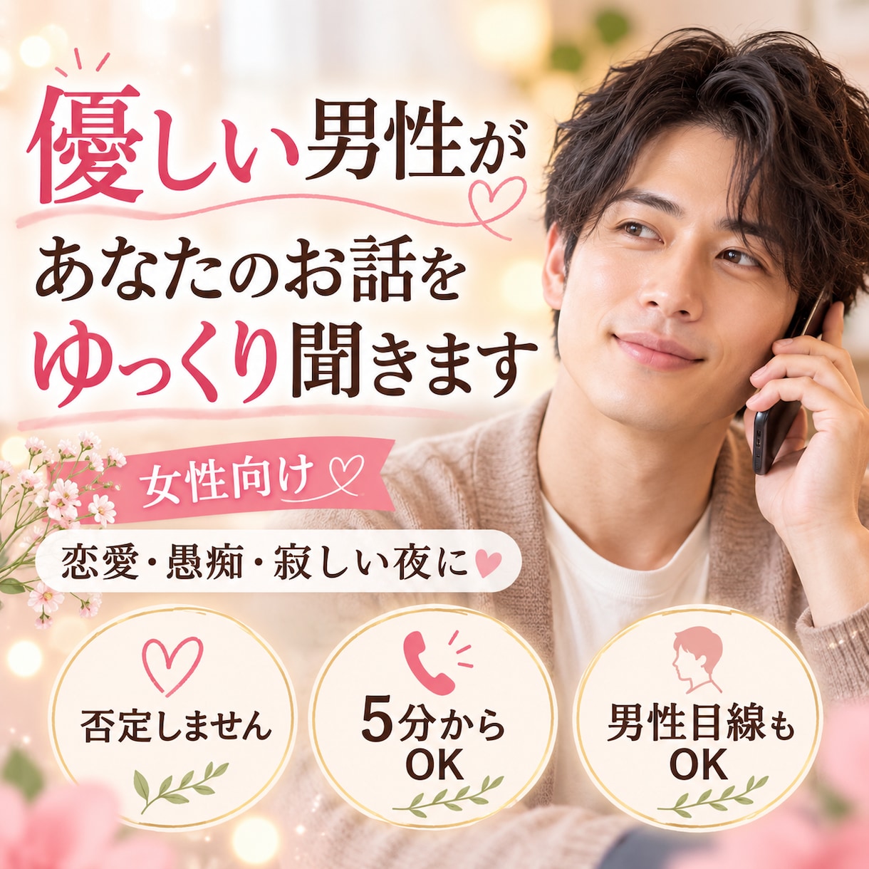 誰にも言えないお話をじっくり聞きます アドバイスより、まずは気持ちに寄り添います イメージ1