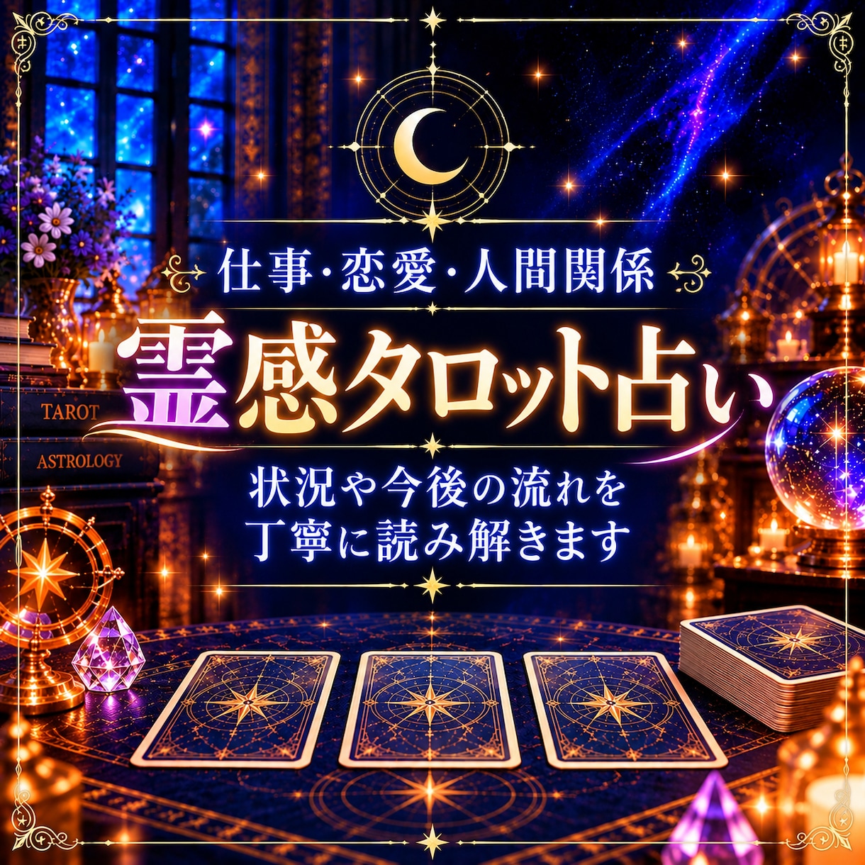 霊感タロット占い☆仕事・恋愛など丁寧に読み解きます 絡まった悩みや不安を整理し、前に進むヒントをお伝えします。 イメージ1