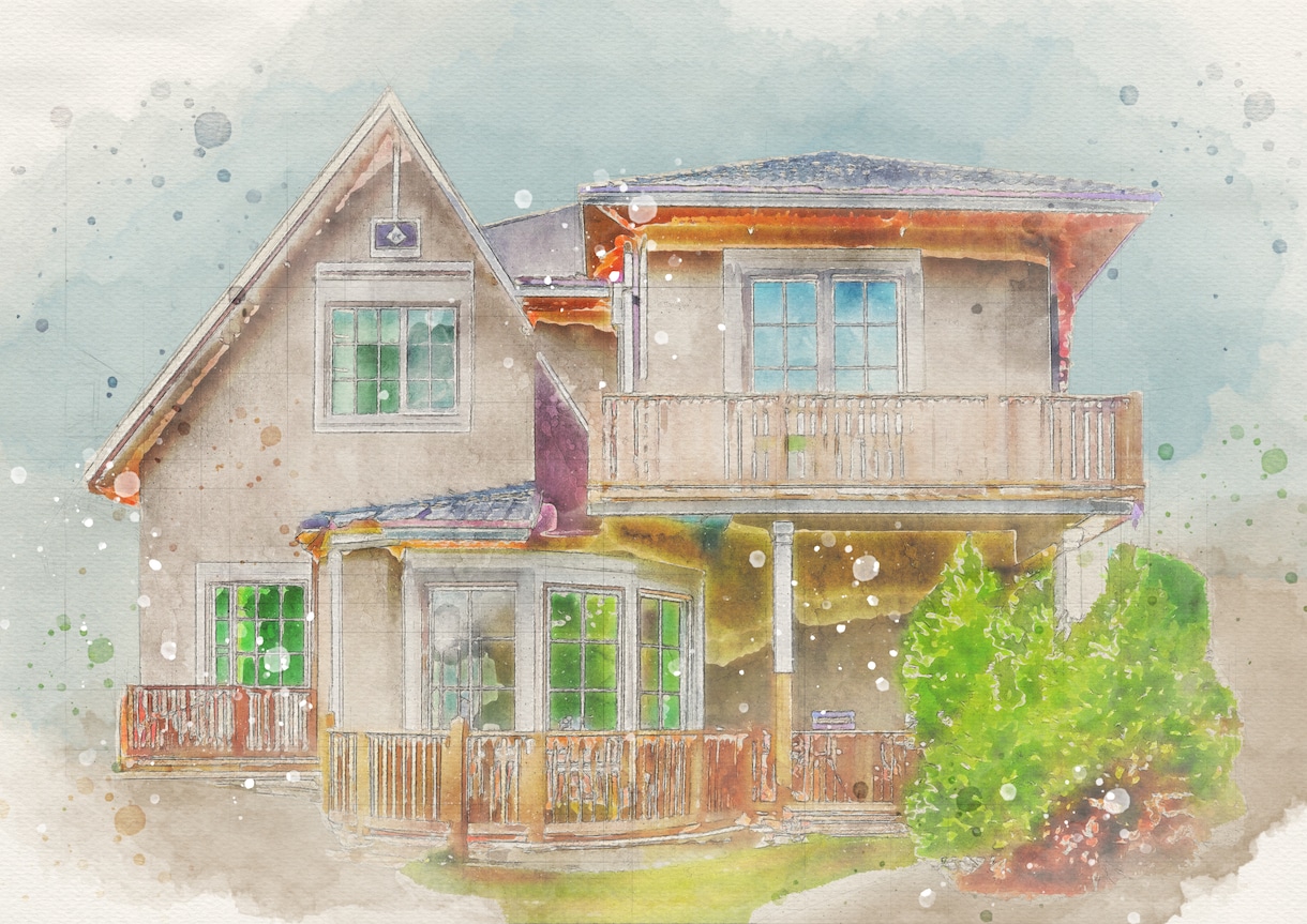 お好きな建物を水彩画風にお作りいたします 新築記念やお店のオープン記念などに♡A4プリントプレゼント！ イメージ5