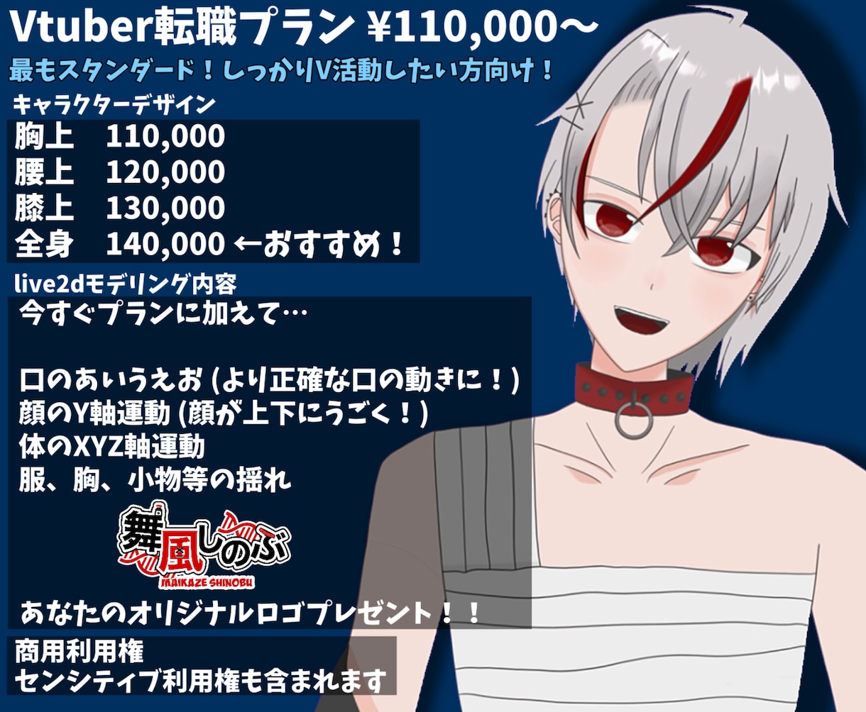 高可動域！貴方だけのVtuber作ります キャラクターデザインからLive2dまで一括依頼！ イメージ5