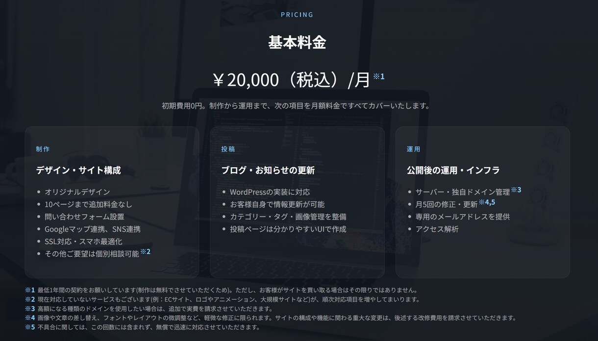 オリジナルWebサイトを制作しサブスクで提供します 最短2週間で製作し公開！運用まで格安でお任せいただけます！ イメージ3