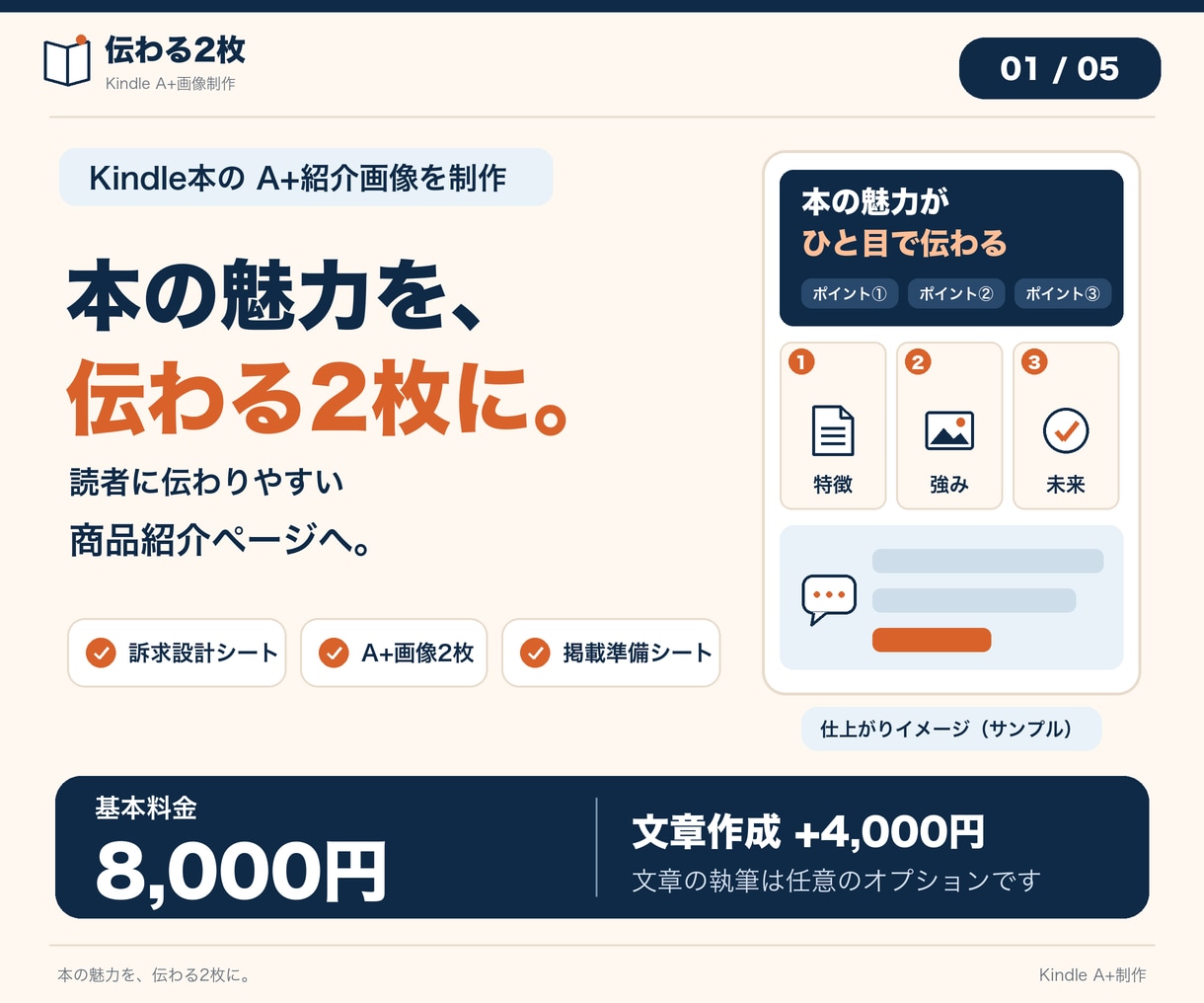 Kindle本のA+画像を2枚制作します 本の魅力を、伝わる2枚に。構成整理から対応 イメージ1