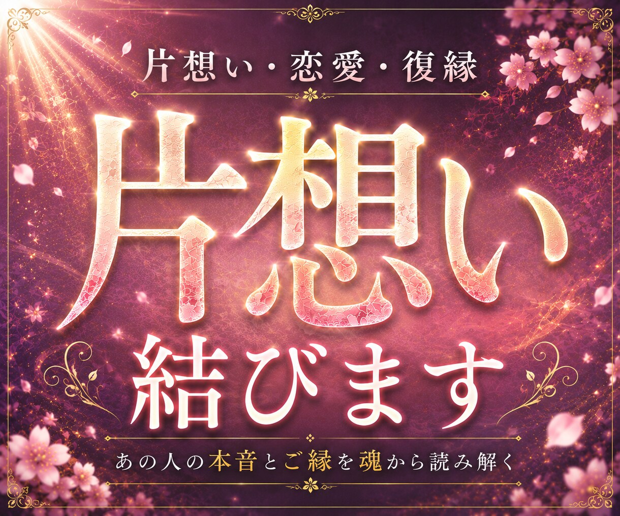 片想い成就｜あの人の本音とご縁を魂から視抜きます 言葉にならない本音まで、魂の奥から読み解きます。 イメージ1