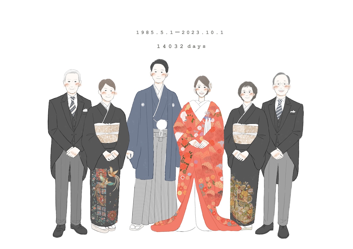 即対応 ◎ ゆる〜い大人可愛い両親贈呈品を描きます 今までの感謝の気持ちを似顔絵に込めて イメージ8