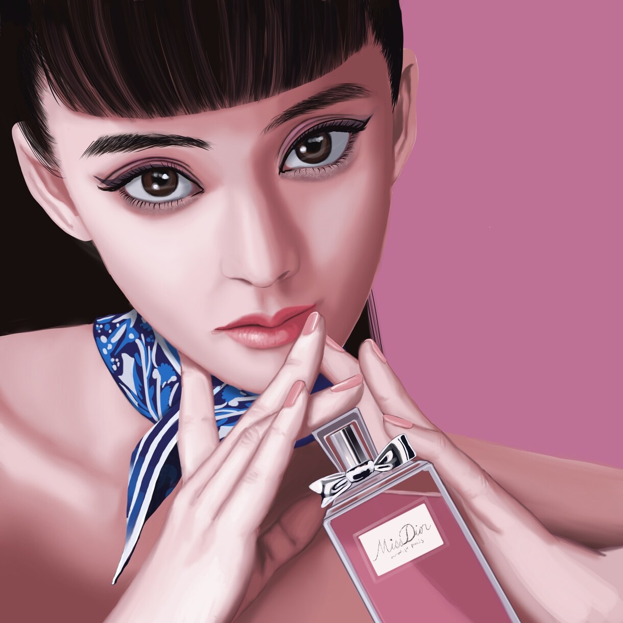 あなたの美しさを引き出す、リアルな似顔絵描きます パッと目を引くリアルな似顔絵は、アイコンにもピッタリです！ イメージ1