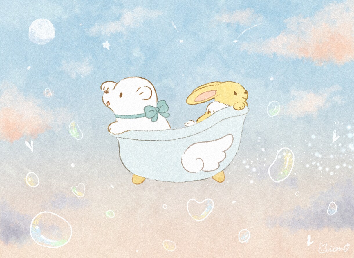 絵本のような優しい世界観の1枚絵制作します サムネ、絵本、表紙等に色どりを添えます イメージ1