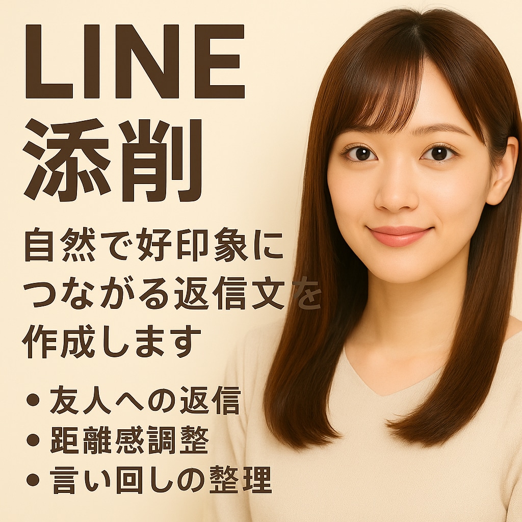 LINEの文章を丁寧に添削します 自然で好印象につながる文に整えます イメージ1