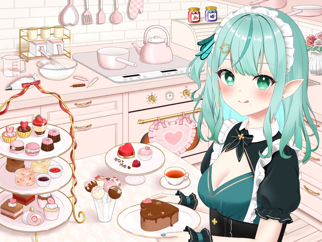 可愛い女の子のイラスト描きます スイーツやフルーツ、可愛いお洋服を描くのが得意です！ イメージ8