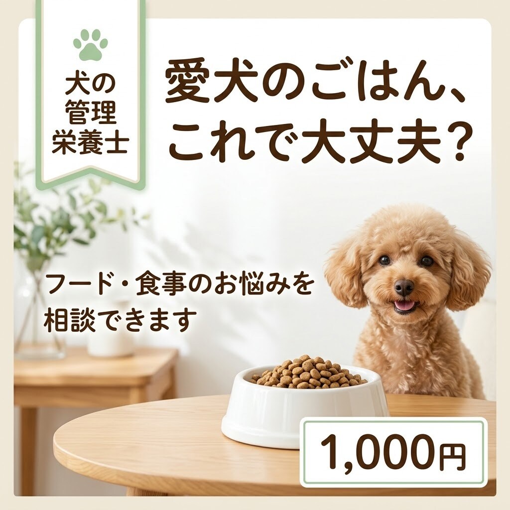 愛犬の食事やフード選びを相談できます 犬の管理栄養士が食事のお悩みに寄り添います イメージ1