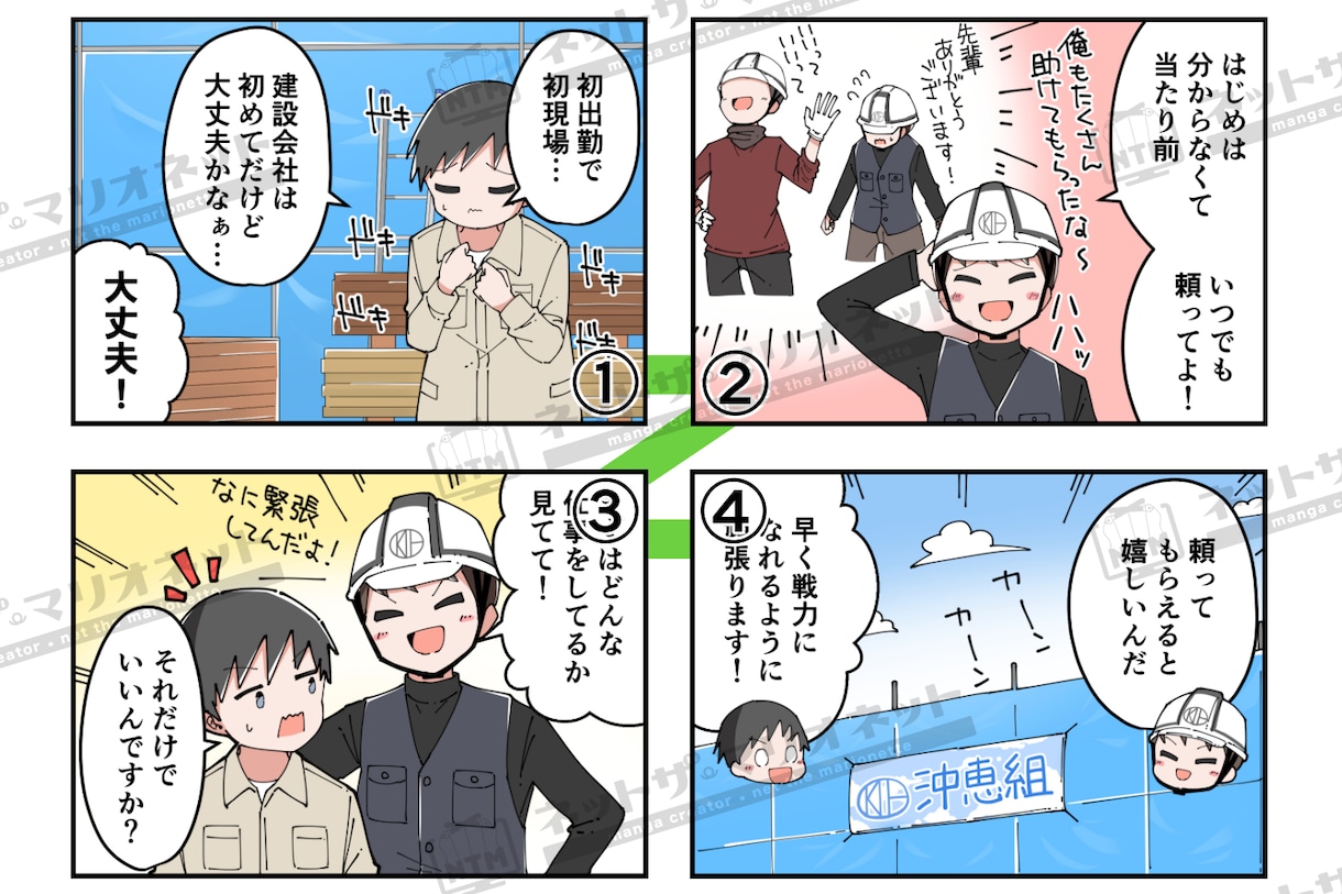 求人採用に最適な分かりやすい漫画を12コマ作ります 応募数を増やす！お仕事のやりがいや魅力を伝えるマンガで訴求！ イメージ1