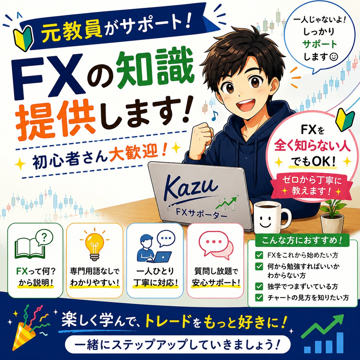 FXの知識（基礎～実践まで）提供します ”FXはこわいもの”そんなイメージをなくすための講座です イメージ1