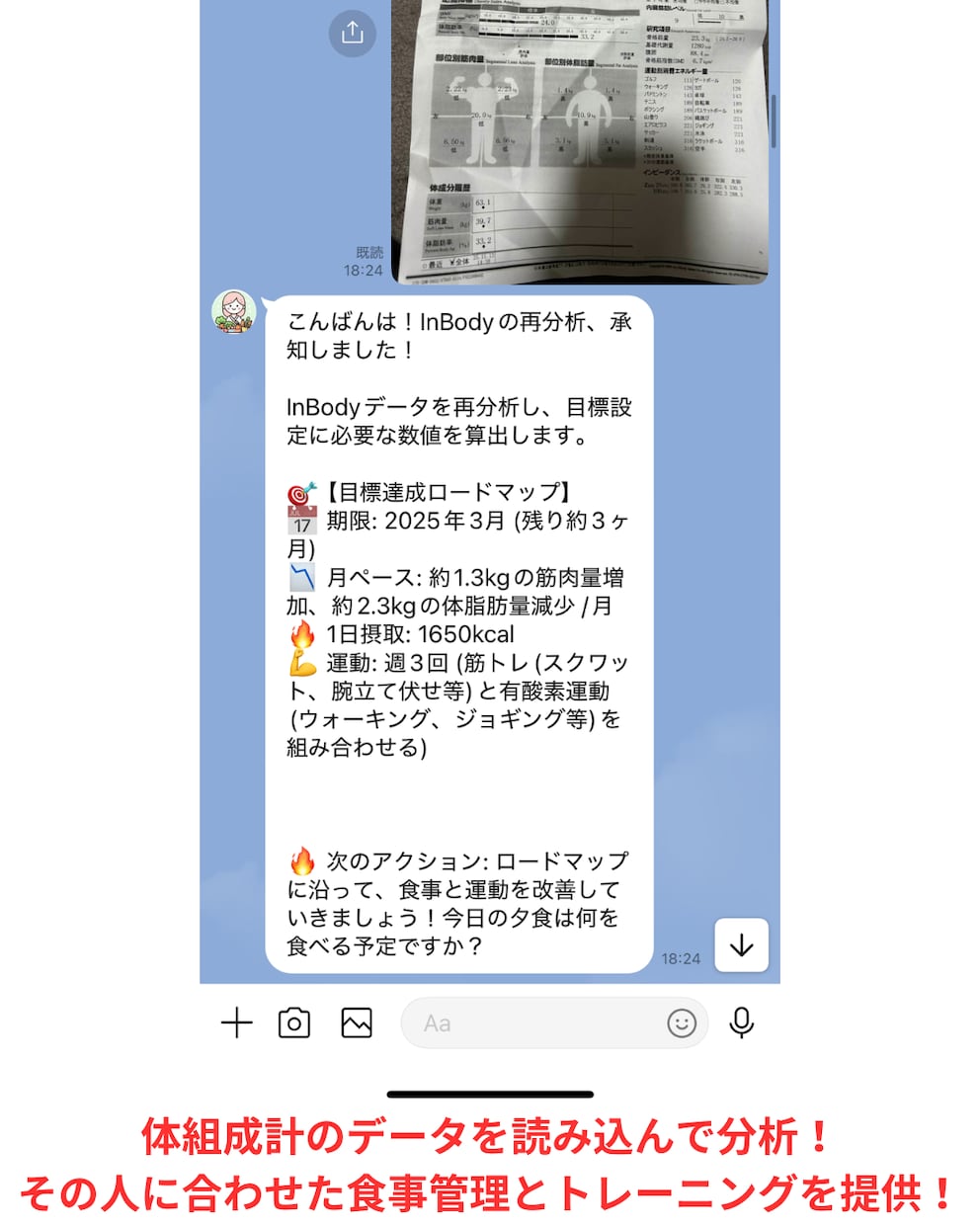 1ヶ月徹底サポート！写真を送るだけの食事管理します AI✖️管理栄養士が徹底分析！1ヶ月で痩せる食事習慣作り イメージ6