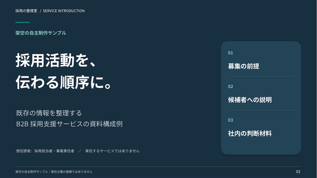営業資料を伝わる構成に整えます 既存原稿から１０枚まで、編集できる資料へ イメージ3