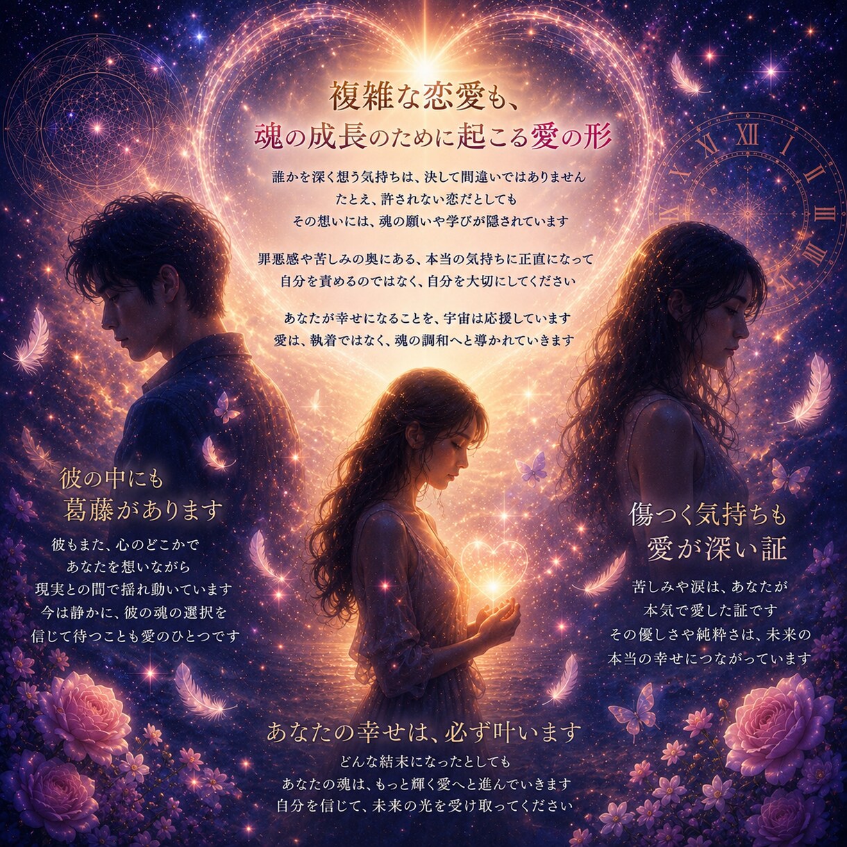 複雑な恋愛・不倫・W不倫を深く視ます 誰にも言えない恋だから、タロット霊視で視ます。 イメージ3