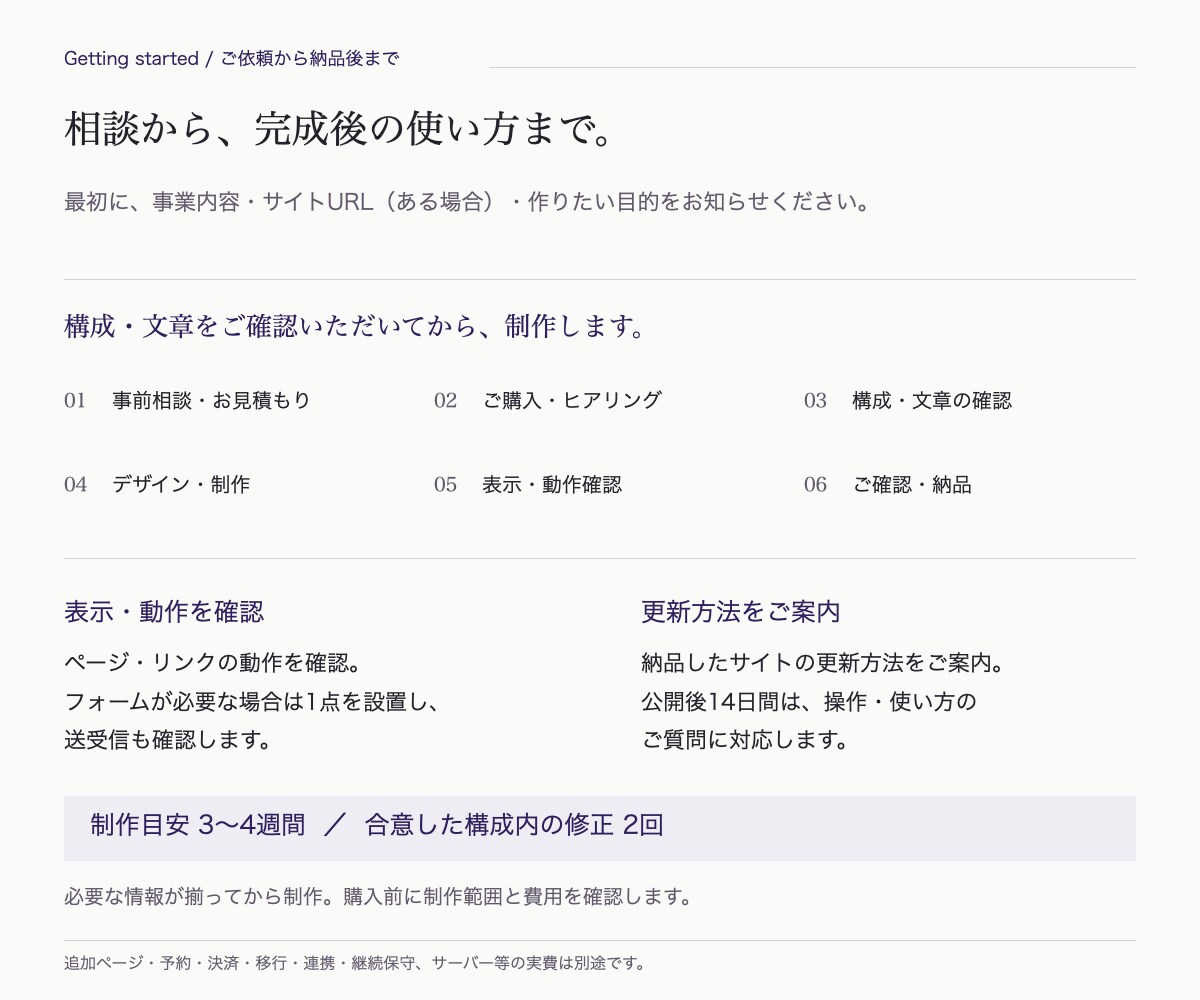 文章作成込みでホームページを制作します 原稿がなくても相談OK｜スマホ対応・主要3ページ イメージ10