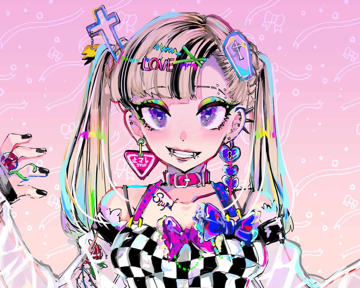 ゆめかわ/地雷系な女の子描きます 動画用、スチル、アイコン等、かわいいイラストをご希望の方に！ イメージ1