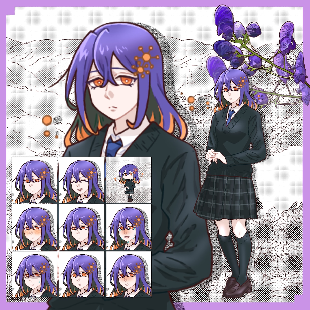 立ち絵(SDドット絵＆表情差分(8個))制作します クリエイター必見！あなただけのキャラクター制作いたします！ イメージ2