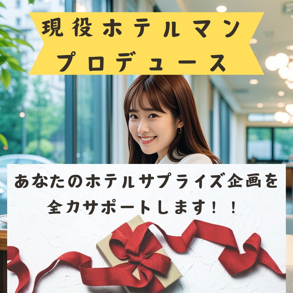 ホテルサプライズ！ホテルマンがお手伝いします 現役ホテルマンが貴方のホテルサプライズをバックアップします！ イメージ1
