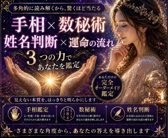 アナタの手相からアナタの心と行動ズバリ当てます ✤数秘術・姓名判断・手相鑑定から運勢をとことん鑑定致します✤ イメージ5