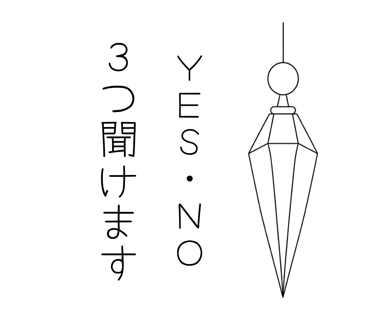 気になること3つをYES・NOで守護霊に聞きます 3つの質問をまとめてペンデュラムで確認します イメージ1