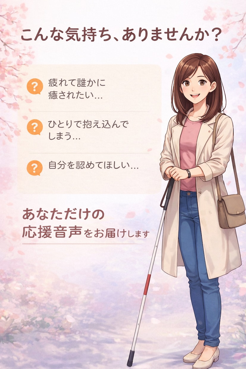 あなた専用音声でやさしく寄り添います そっと心を包み込むあなただけにむけた応援メッセージ イメージ1