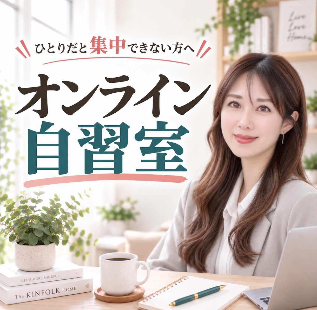 あなたの60分をオンライン自習室で見守りますます 声かけなし・顔出しなし｜自分のペースで集中できます イメージ1