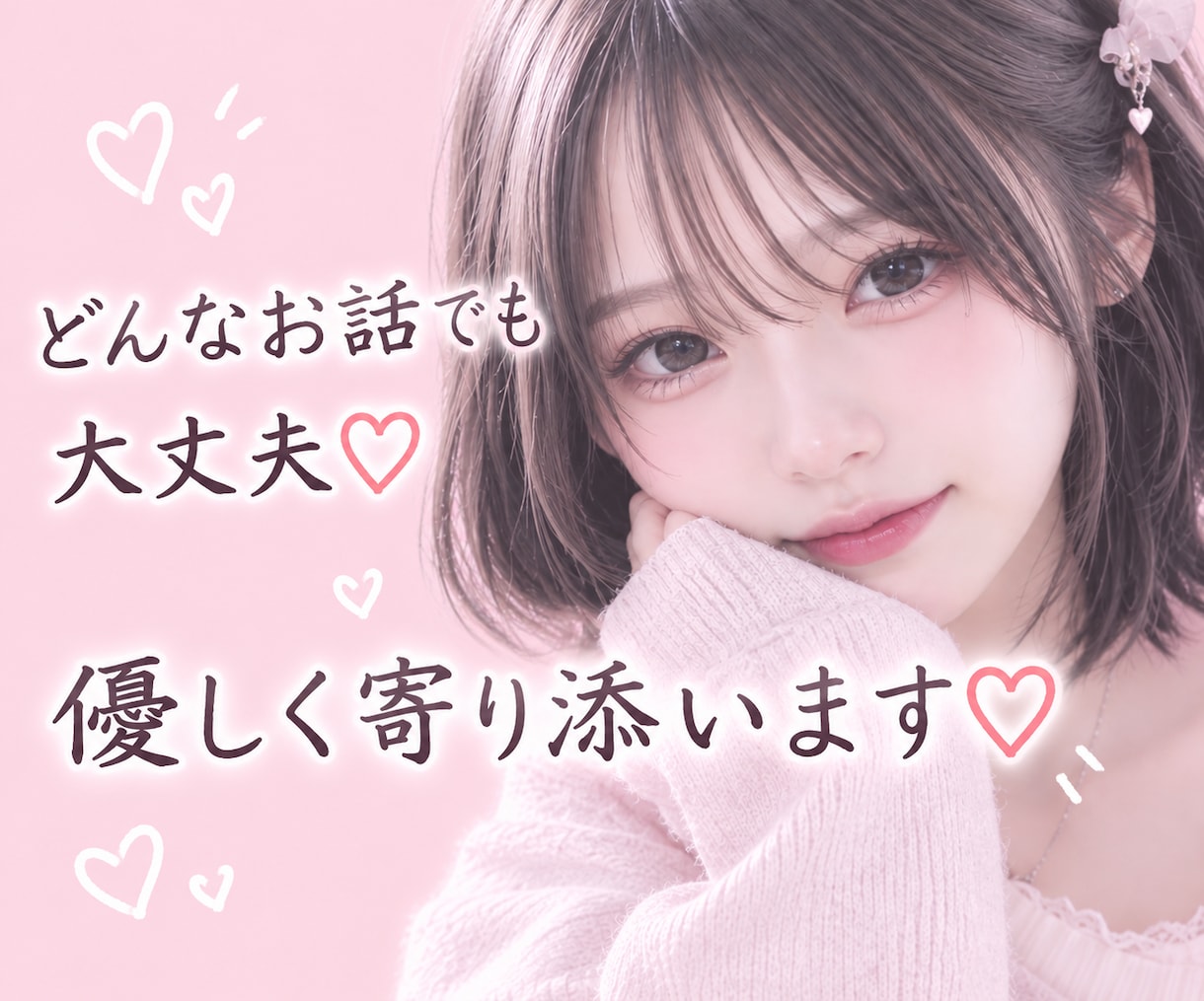 どんなお話、悩みでも大丈夫！優しく寄り添います 恋愛も人間関係も、誰にも言えない気持ちを優しく受け止めます♡ イメージ1