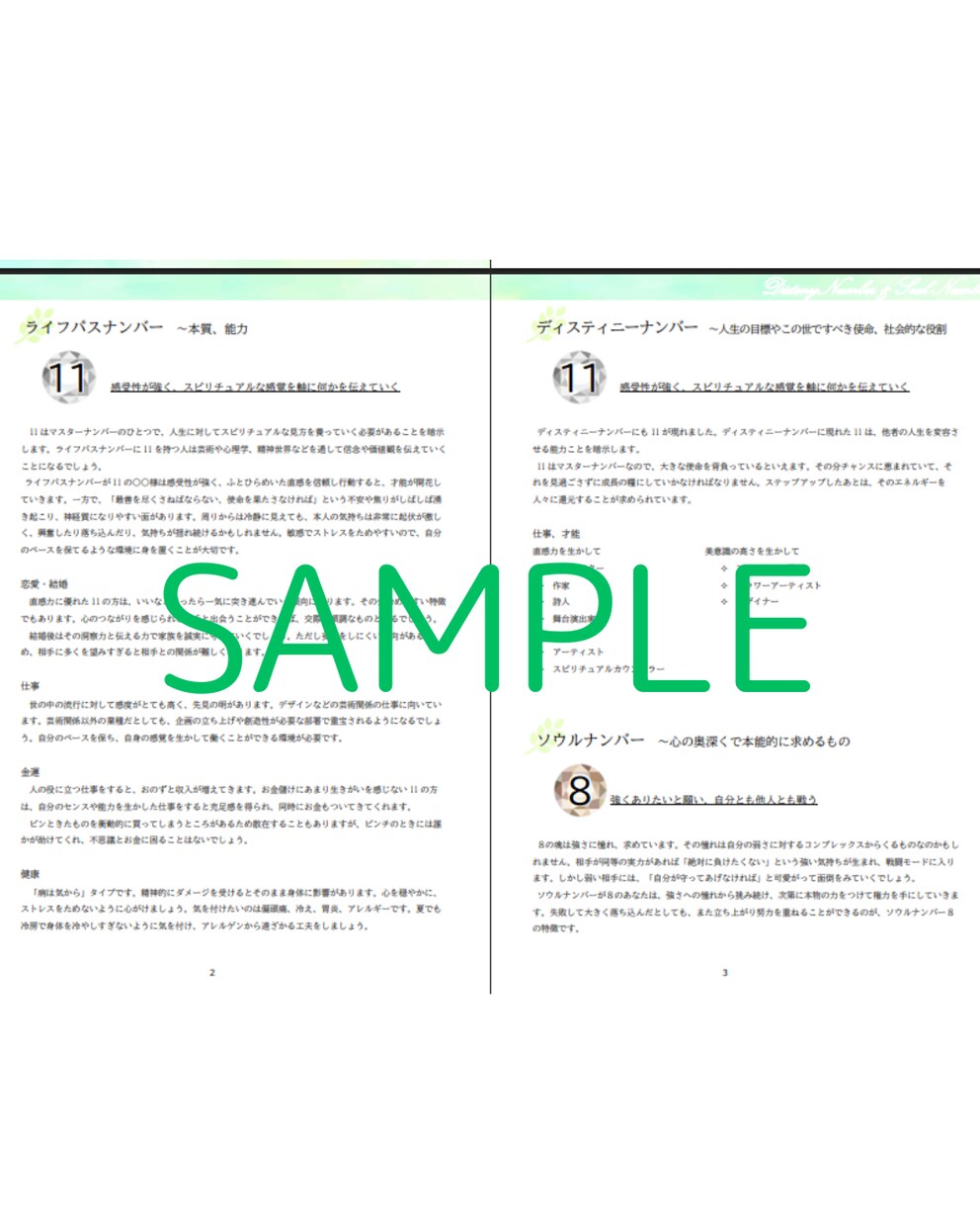 詳細充実♡人生のテーマ/才能/鑑定書お作りします 迷いの中にいるあなたへ、数秘術を通してメッセージを届けます イメージ3