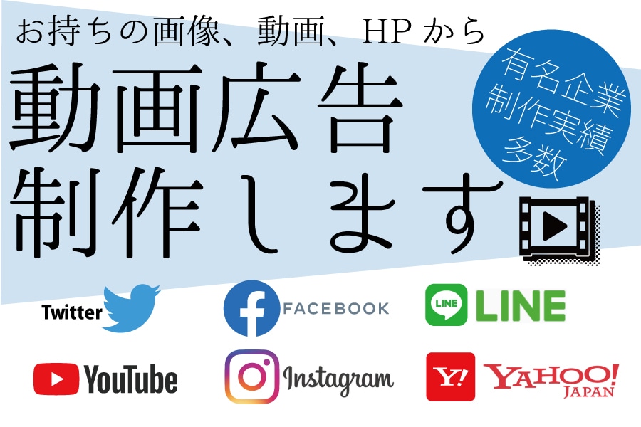有名企業制作実績多数。SNS用広告動画を作ります Youtube等SNS向広告動画、まんまTVCMです イメージ2