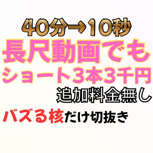 再生されるポイントだけを見抜いて納品します ただ短くするのではなく視聴者が反応する瞬間を優先して編集 イメージ1