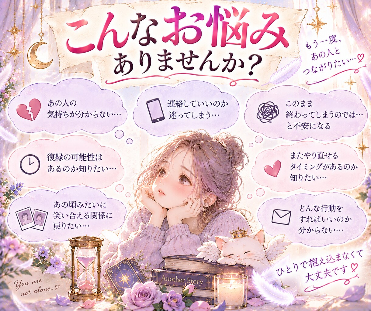 あなたと彼の未来を見抜く復縁チャット鑑定いたします 胸が苦しいその思いを、少し和らげる鑑定を、今体験しませんか？ イメージ4