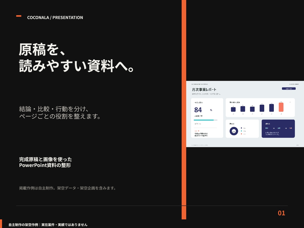 支給原稿からPowerPoint8頁を整えます 8頁4,000円｜完成原稿向け・修正1回 イメージ1