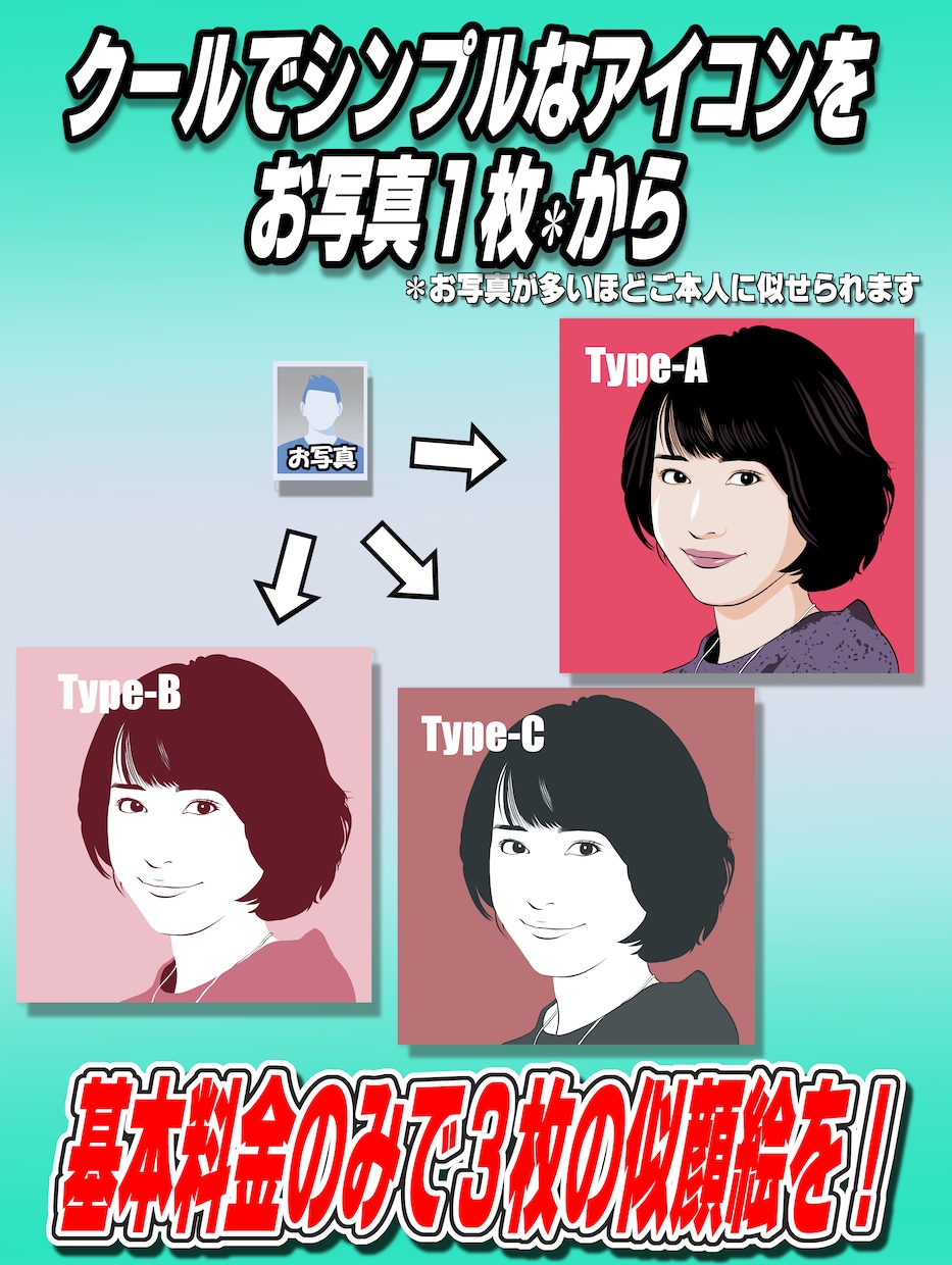 クールでシンプルなアイコン 描きます SNSに オシャレなプレゼントに イメージ2