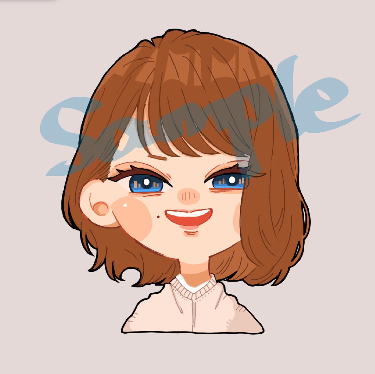 SNS アイコン　似顔絵ミニキャラ描きます アイコン、似顔絵をミニキャラ化、描き方塗り方ご希望に添います イメージ2