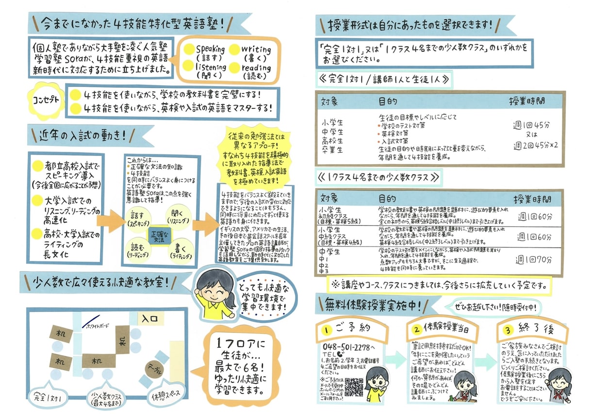 学習塾に特化した手書きチラシ作成します 学習塾の集客のお手伝いさせてください！ イメージ8