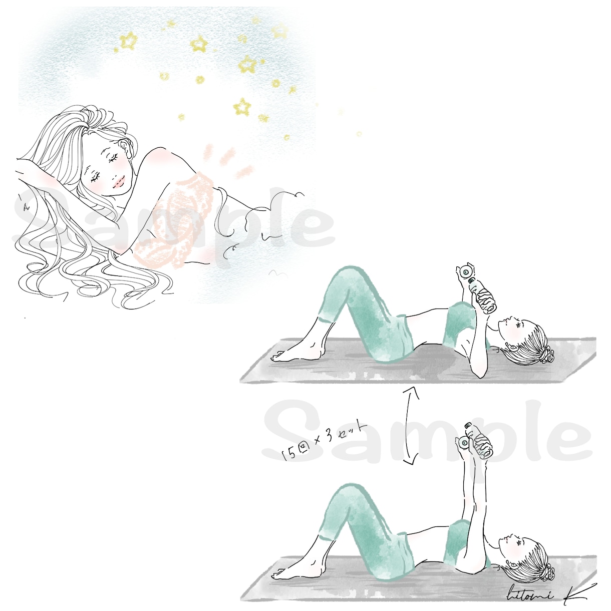 商用◎綺麗で女性らしい手描きイラストお描きします 挿絵、アイコン、商品イラスト等に❇︎ イメージ6