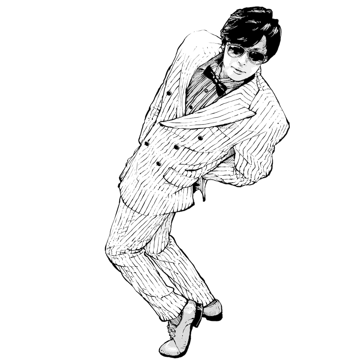 マンガ風似顔絵(モノクロ)描きます アイコン、プレゼントや年賀状、ウェルカムボードに イメージ4