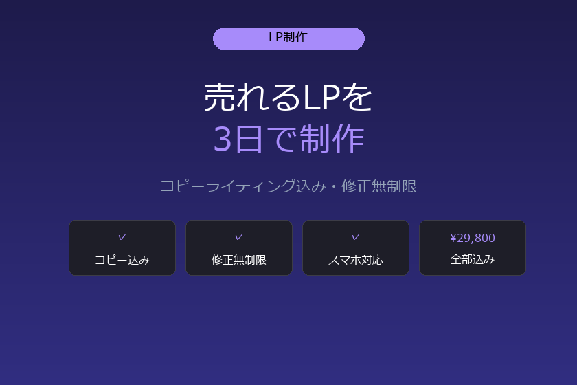 売れるLPを3日で制作します コピーライティング込み・修正無制限・スマホ対応 イメージ1