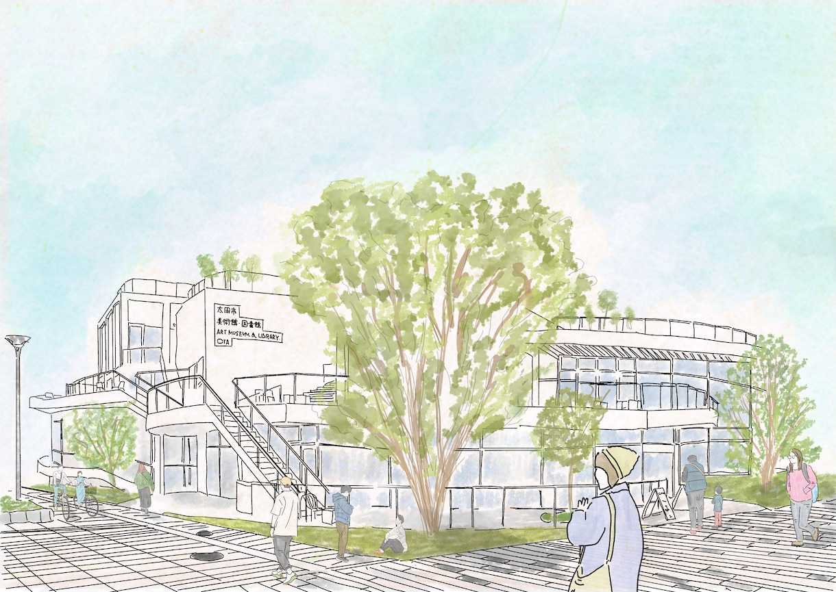 建築パース、写真を水彩ラフスケッチで作成します 学校の課題にも！外観パースを柔らかいイメージで作成 イメージ1