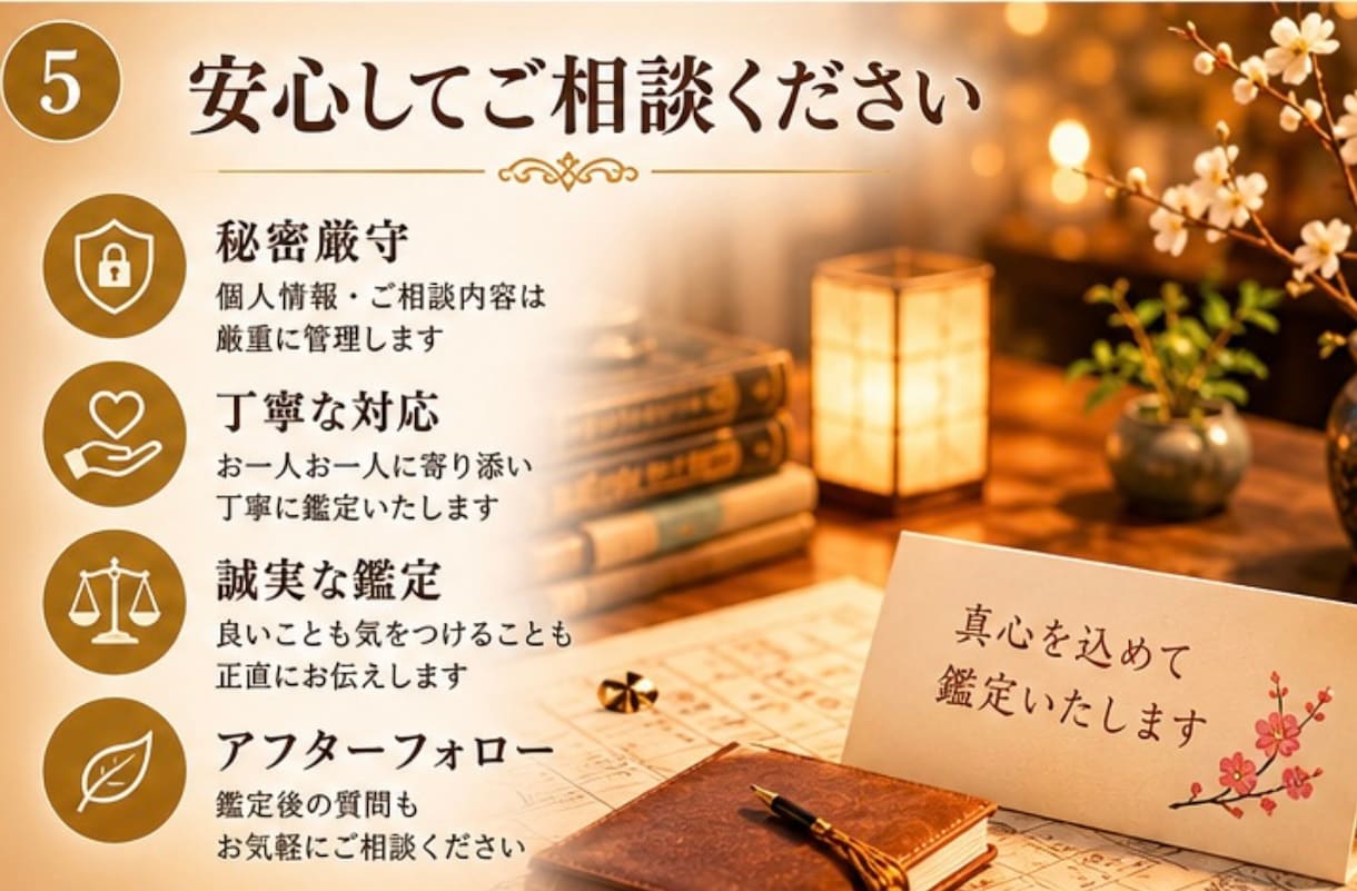 四柱推命で人生の流れを鑑定しますます 性格・適職・恋愛・金運を丁寧に鑑定 イメージ5