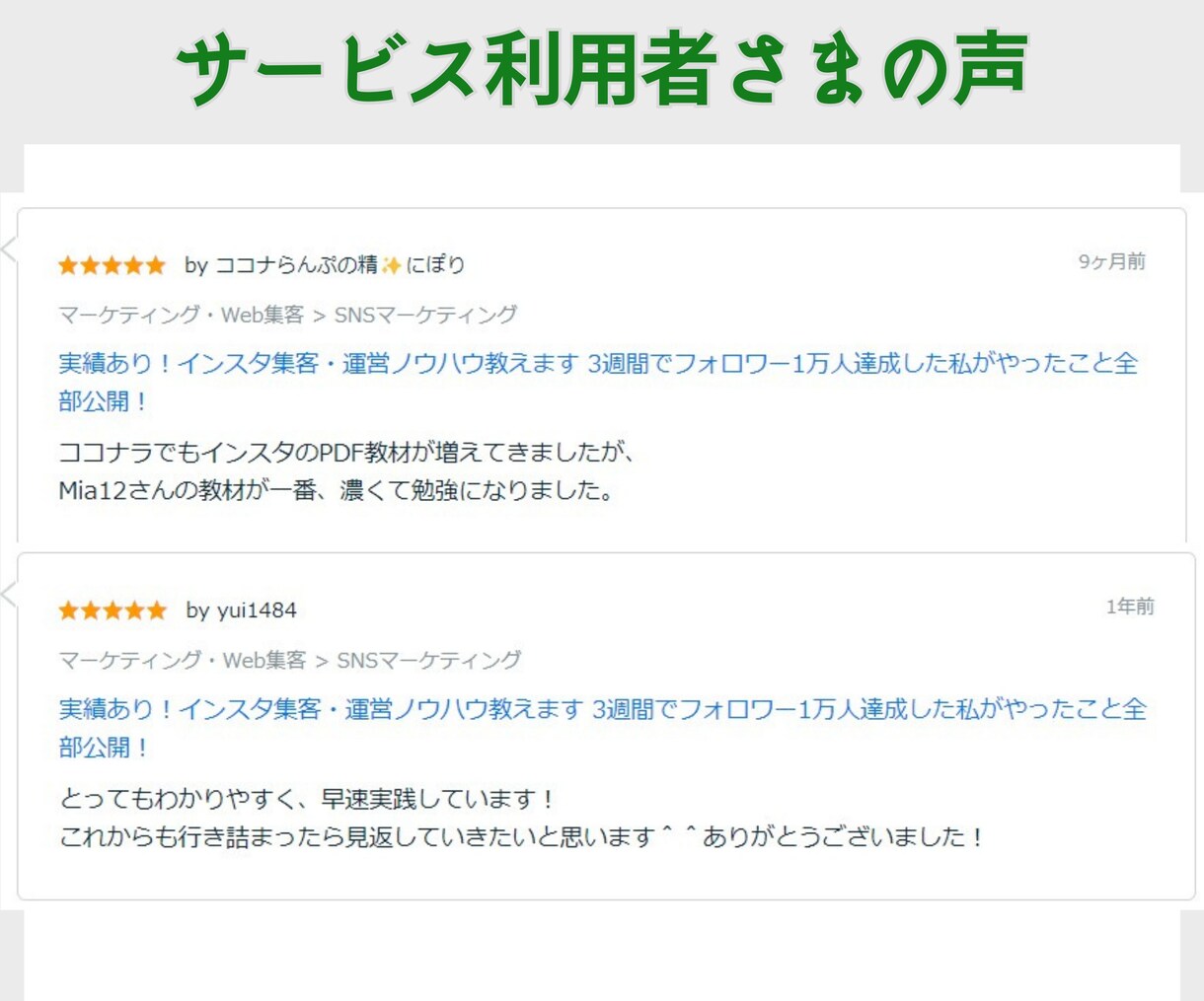 実績あり！インスタ集客・運用ノウハウ教えます 3週間でフォロワー1万人達成した私がやったこと全部公開！ イメージ6