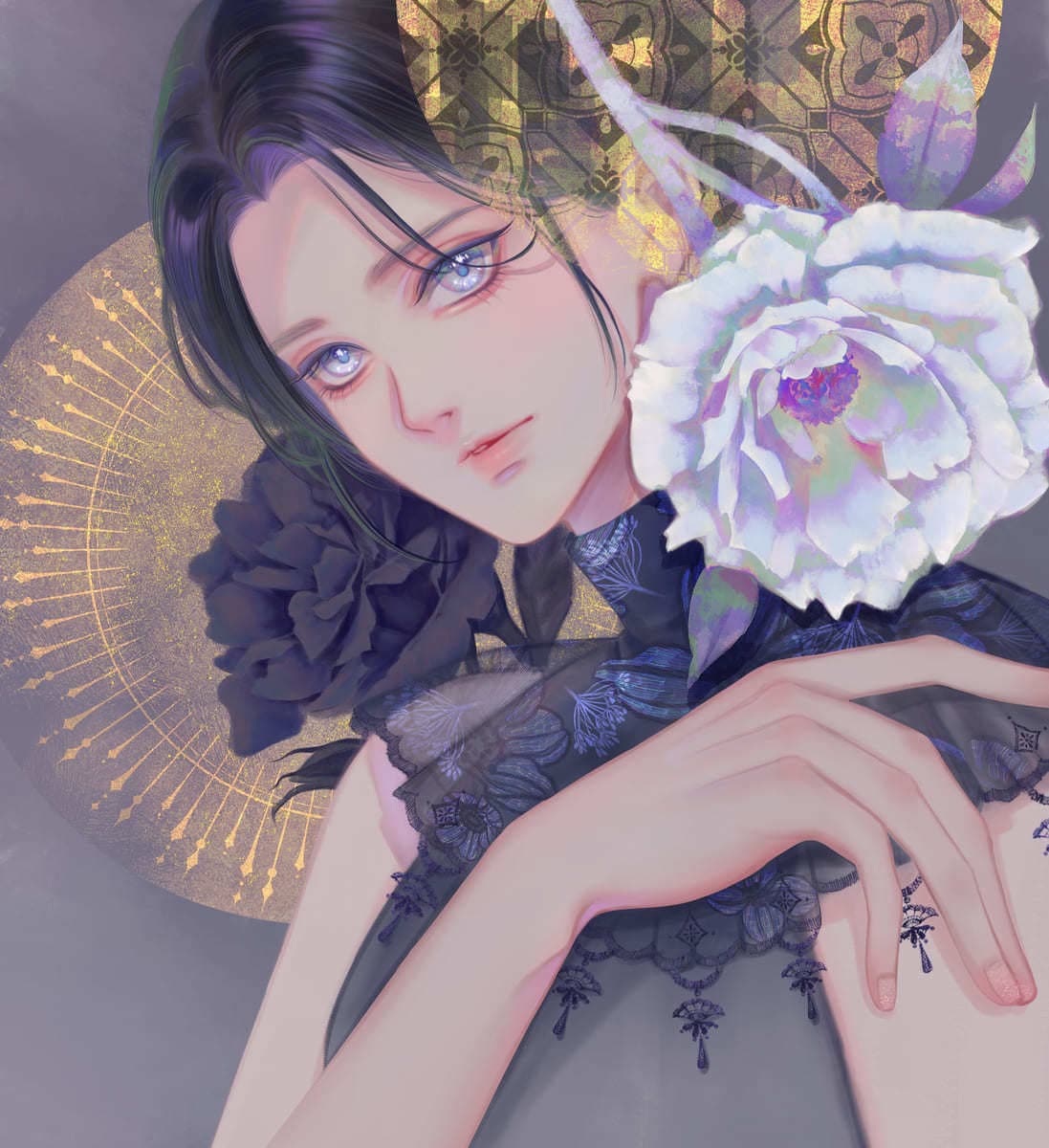 美麗なイラストを細部まで丁寧にお描きします お好みの花や植物を添えて衣装やデザインもこだわった一枚を。 イメージ5
