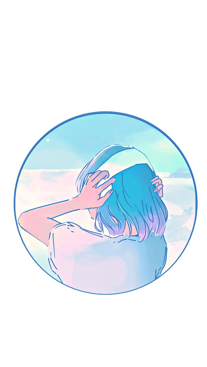 透明感ある！！SNSアイコン描きます エモい一ページを青で切り取ります。 イメージ2