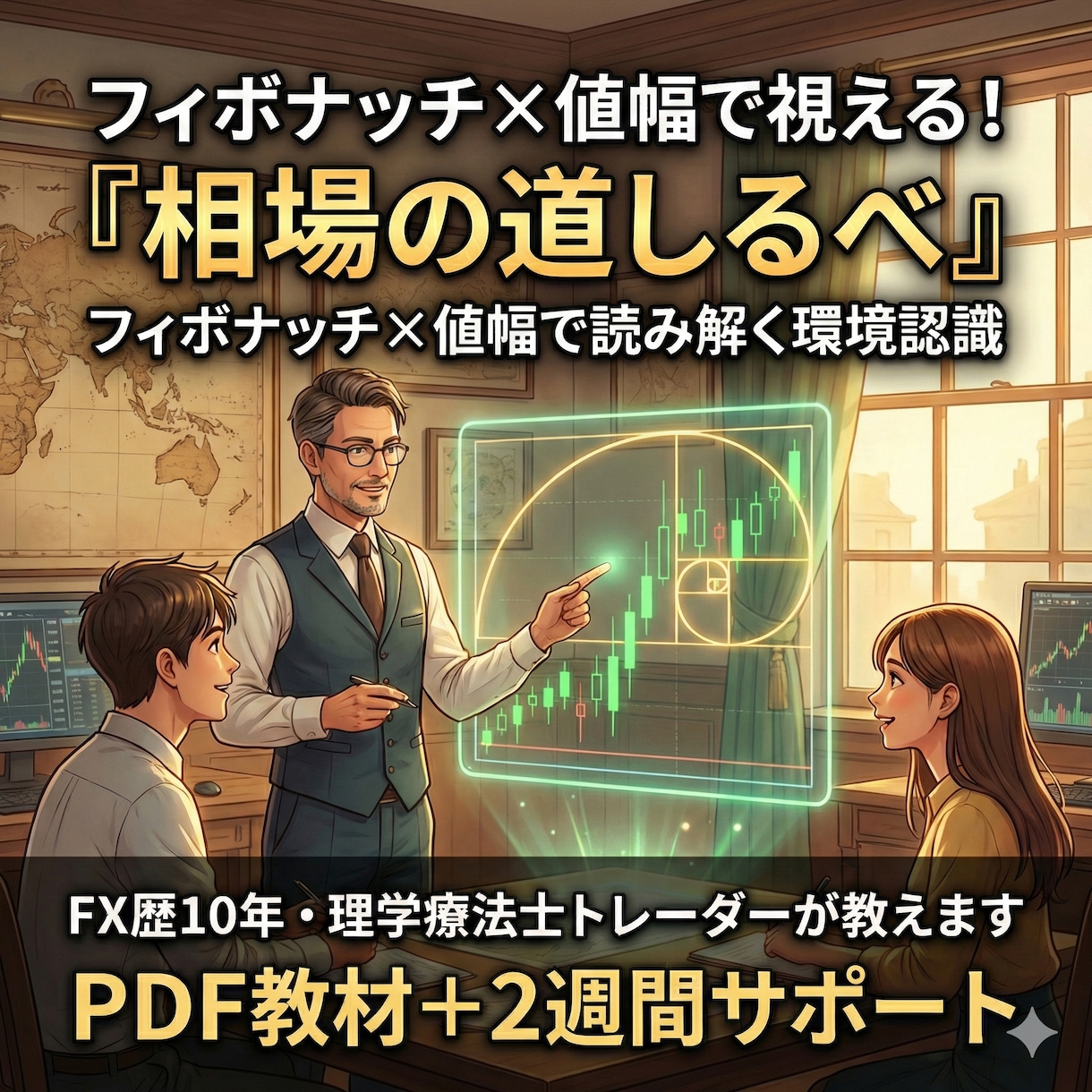 フィボナッチ×値幅で視える相場の道標をお教えします もう迷わない。10年の経験で辿り着いた環境認識の極意を伝授 イメージ1