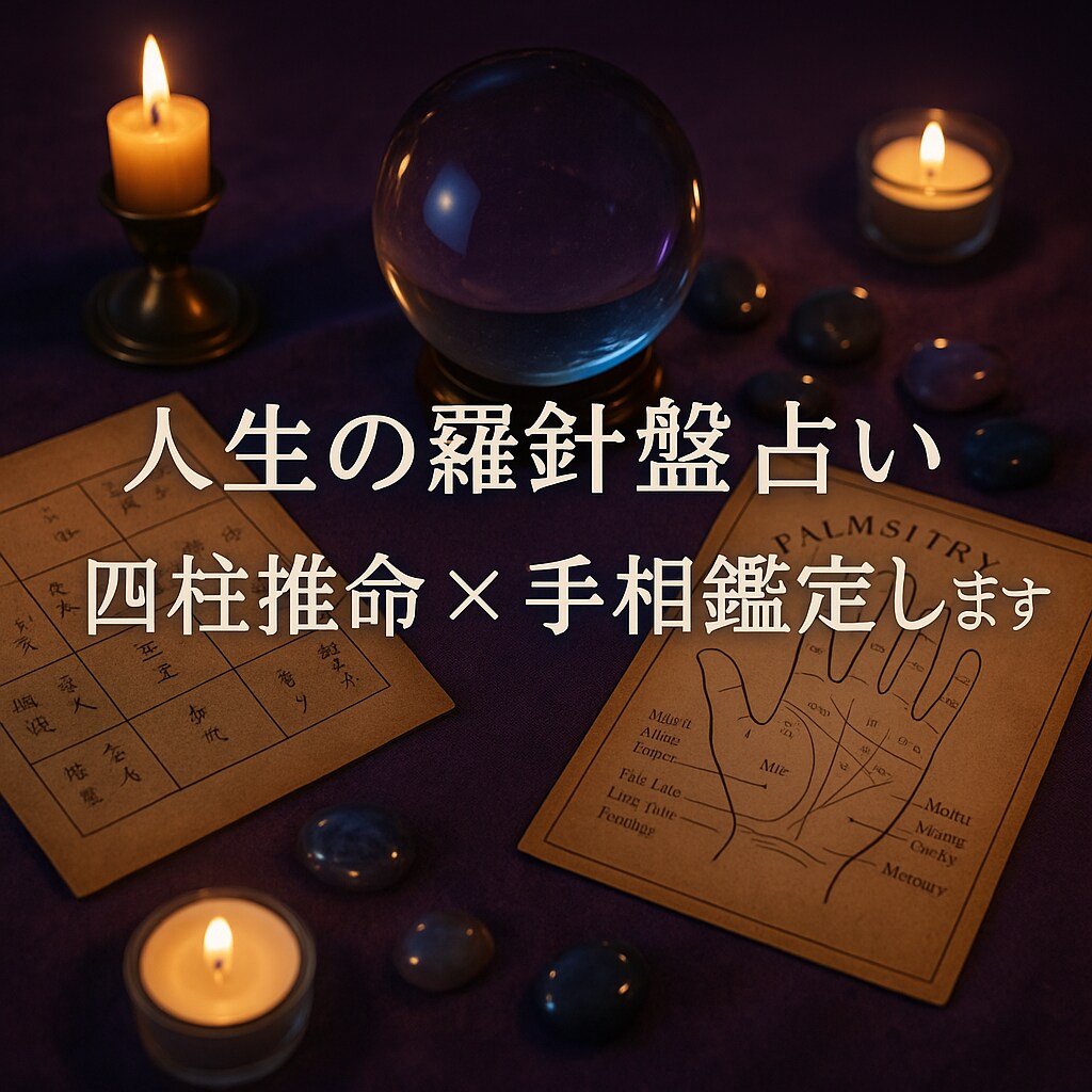 あなたの宿命 × 今の姿を読み解く鑑定いたします 【個別鑑定】四柱推命＋手相で見るあなたの宿命と未来 イメージ1