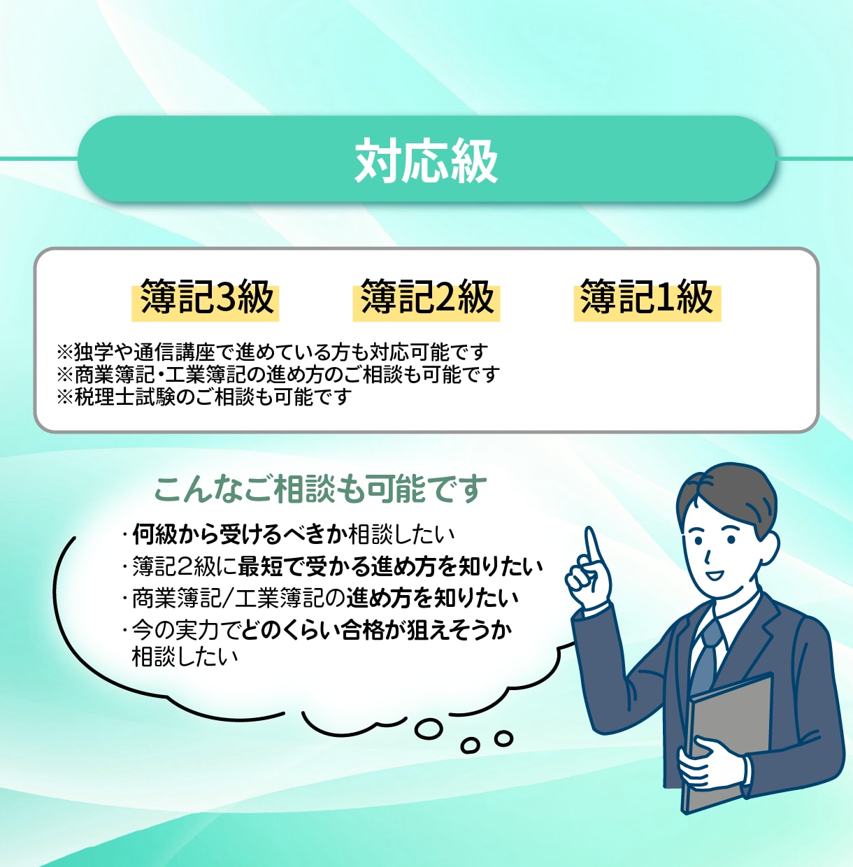 簿記1～3級の合格に向けて１カ月間個別指導します 学習計画・進捗管理・質問対応を合格に向けて1か月間行います イメージ3