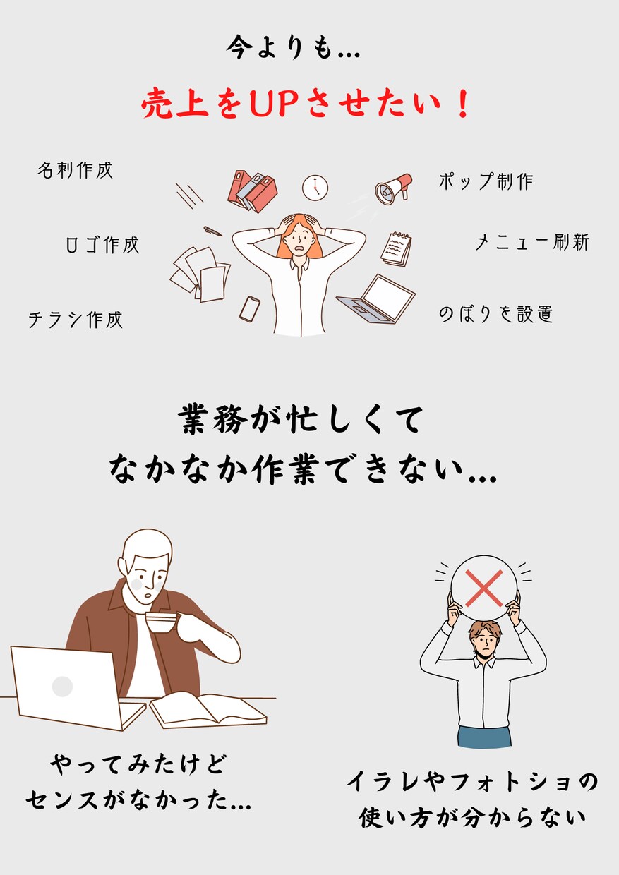 月額制でチラシ・名刺など作り放題を承ります 高品質なデザインを低価格で発注！面倒な入稿作業も解決！ イメージ2