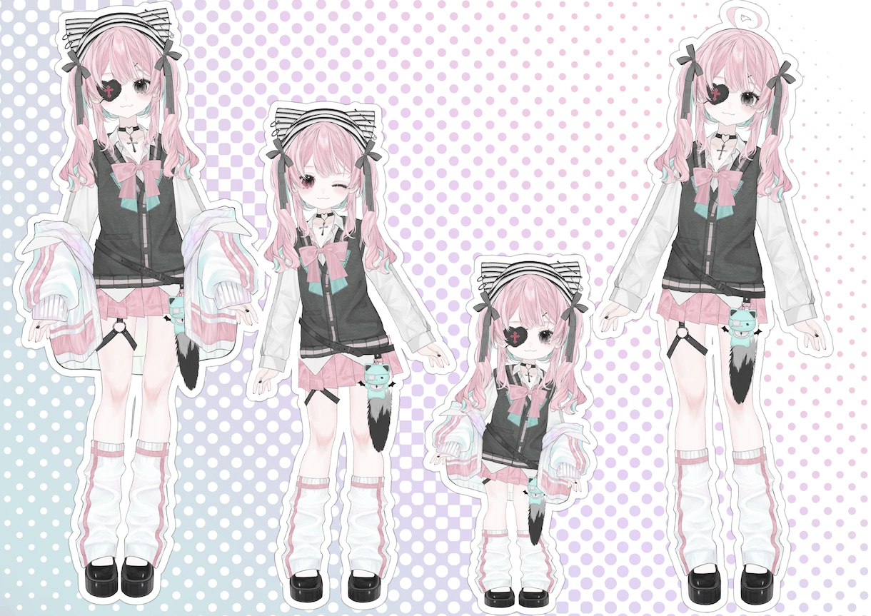 立ち絵＋高可動Live2Dモデリングまで制作します ガチ恋距離、ミニキャラ化、高可動域対応可能です！ イメージ6
