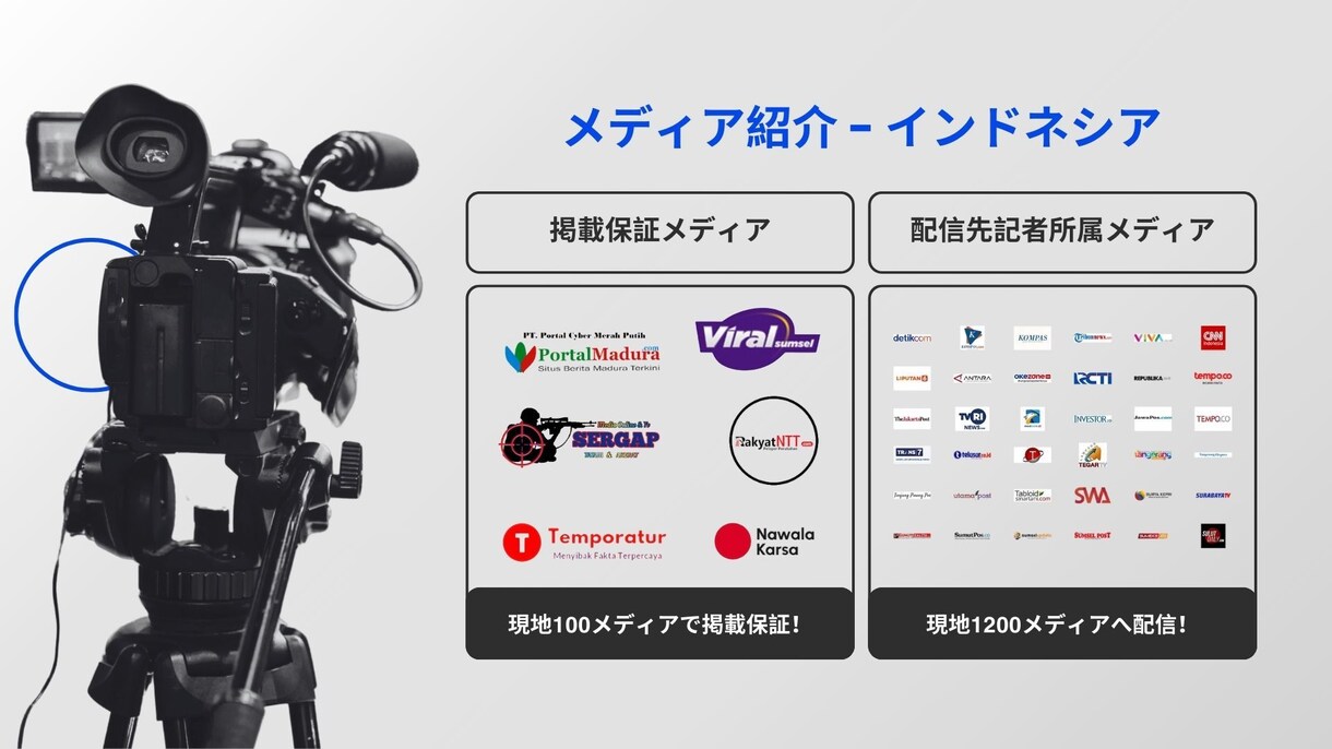 インドネシアへのプレス配信を行います 東南アジアでのプレス配信サービスを行っております。 イメージ1
